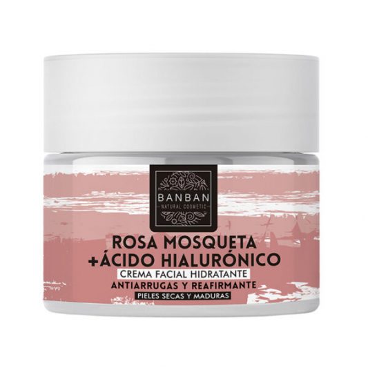 Crema facial Rosa mosqueta y Acido Hialurónico